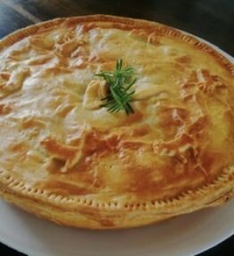 Roast chicken and mushroom pie (serves 4)