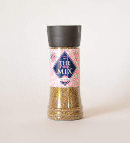 The Pink Mix in a shaker (with Himalayan pink salt)