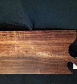Amazing Rectangle Blackwood Cutting board with curved handle by Denver